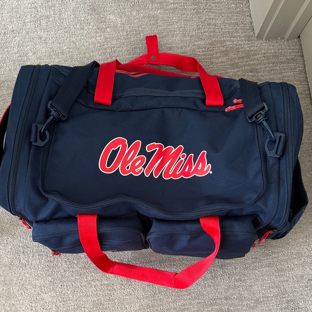 Nike Ole Miss Navy and Red Duffel Bag